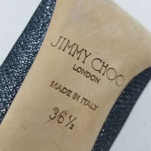 AUTHENTIC Jimmy Choo Gunmetal Glitter Pumps Women's 6.5 | 36.5 - EUC - Picture 7 of 16